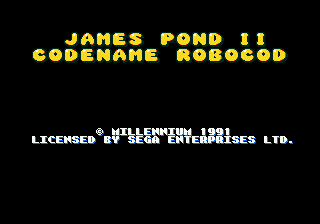 James Pond II: Codename RoboCod title screen for Sega Mega Drive